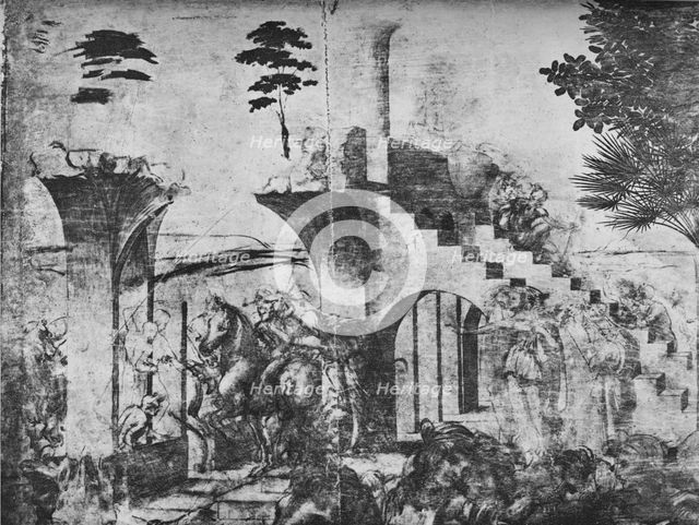 'Adoration of the Magi - Horsemen in the middle distance on the left', c1481 (1945). Artist: Leonardo da Vinci.