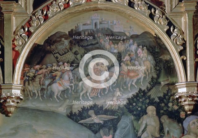 'Adoration of the Magi' (The Strozzi Altarpiece), (detail), 1423. Artist: Gentile da Fabriano