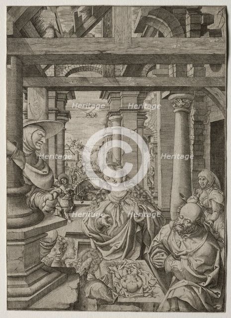 Adoration of the Shepherd, c. 1522-1525. Creator: Frans Crabbe van Esplegem (Flemish, c. 1480-1552).