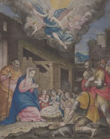 Adoration of the Shepherds, 1575-1600. Creator: Anon