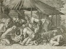 Adoration of the Shepherds, 1599. Creator: Johann Sadeler I