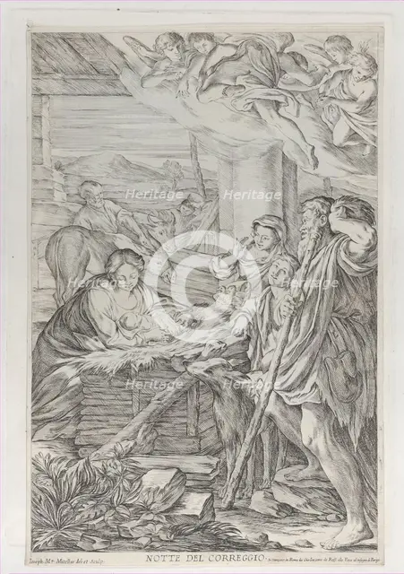 Adoration of the Shepherds, 1654-1718. Creator: Giuseppe Maria Mitelli.