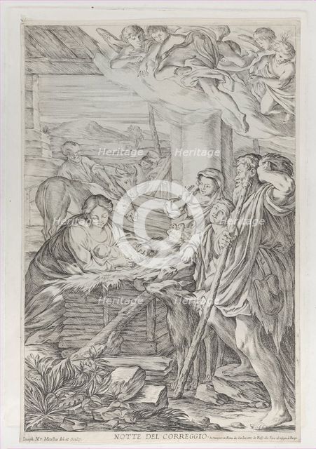 Adoration of the Shepherds, 1654-1718. Creator: Giuseppe Maria Mitelli.