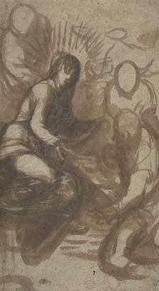 Adoration of the Shepherds(?), 16th century. Creator: Anon