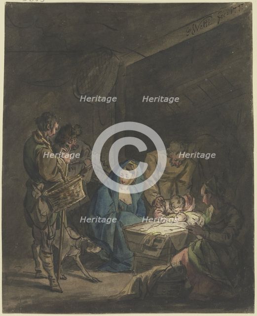 Adoration of the shepherds, 1777. Creator: Gottlieb Welte.