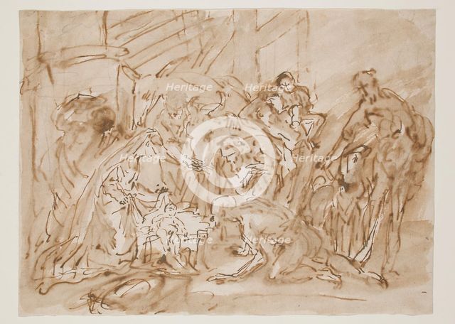 Adoration of the Shepherds, 17th century. Creator: Antonio Balestra.