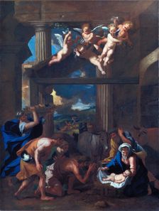 Adoration of the Shepherds, 17th century. Creator: School of Nicolas Poussin