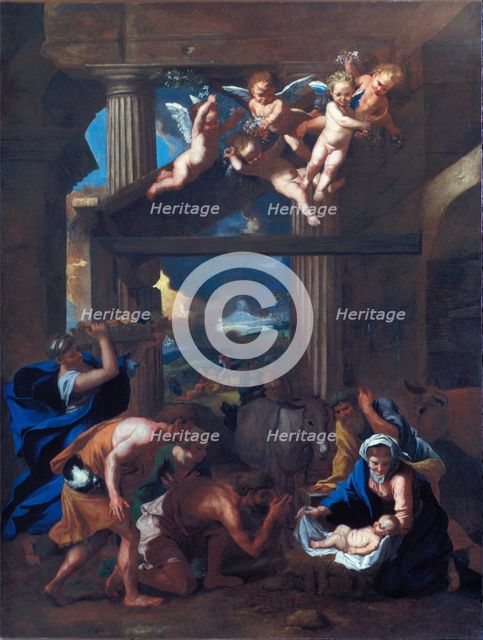 Adoration of the Shepherds, 17th century. Creator: School of Nicolas Poussin.