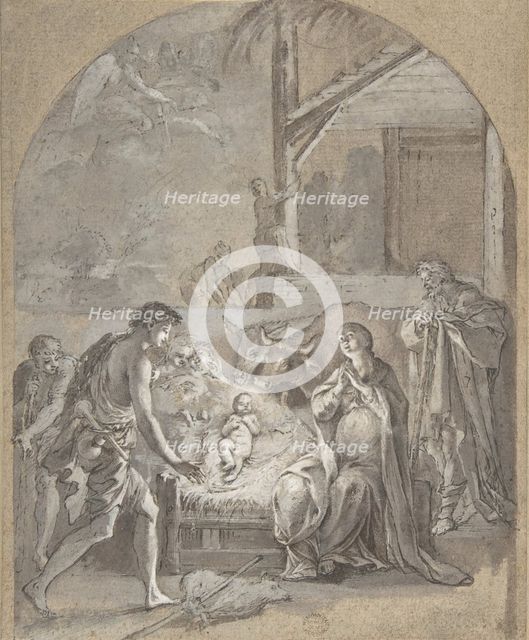 Adoration of the Shepherds, 18th century. Creator: Anon.
