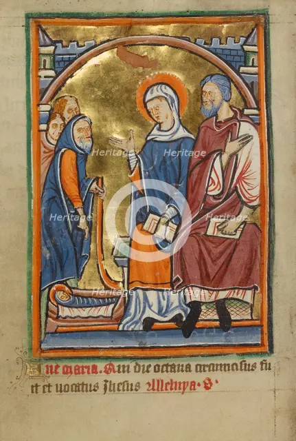 Adoration of the Shepherds, about 1190-1200; text added about 1480-1490. Creator: Unknown.