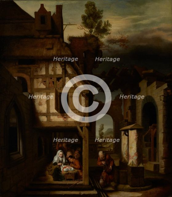 Adoration of the Shepherds, about 1660. Creator: Nicolaes Maes.