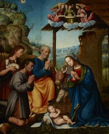 Adoration of the Shepherds (Adoration of the Child by Mary, St Joseph..., 1st half of 16th century. Creator: Tommaso di Stefano Lunetti
