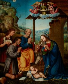 Adoration of the Shepherds (Adoration of the Child by Mary, St Joseph..., 1st half of 16th century. Creator: Tommaso di Stefano Lunetti
