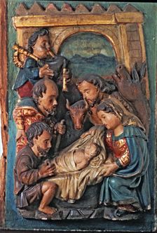 Adoration of the Shepherds. Detail of the predella of an altarpiece