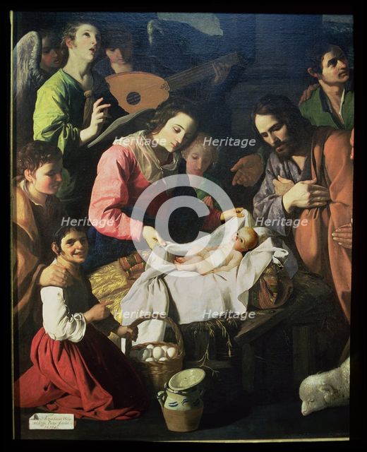  'Adoration of the Shepherds', detail, by Francisco de Zurbarán.