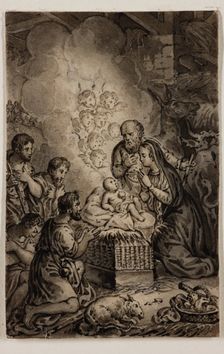 Adoration of the Shepherds, early 19th century. Creator: Alexandre Joseph Desenne