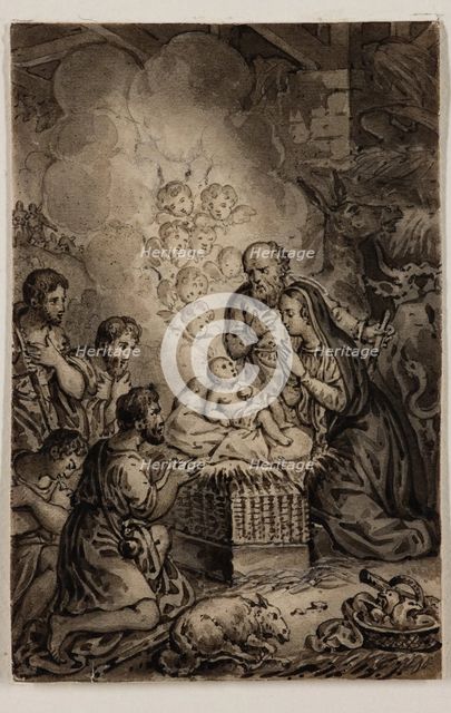 Adoration of the Shepherds, early 19th century. Creator: Alexandre Joseph Desenne.