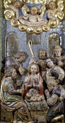 Adoration of the shepherds, from the Roser Altarpiece of the Parish Church of Torà, 1666. Creator: Generés, Josep