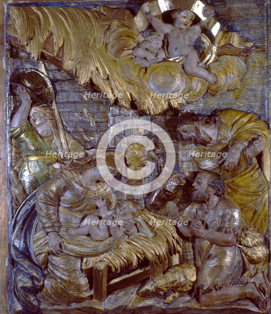 'Adoration of the Shepherds' of the Manresa Baroque School, 18th cent. Creator: Escuela Barroca Manresana.