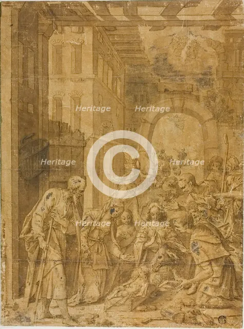 Adoration of the Shepherds, n.d. Creators: Hans von Aachen, Giuseppe Heintz.