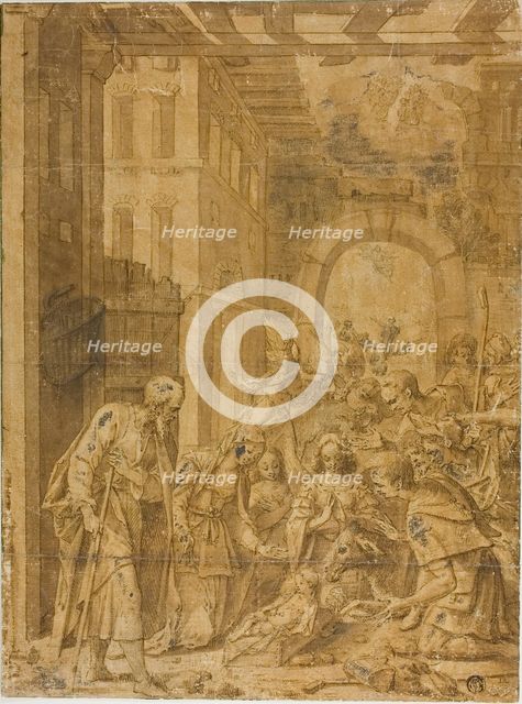 Adoration of the Shepherds, n.d. Creators: Hans von Aachen, Giuseppe Heintz.