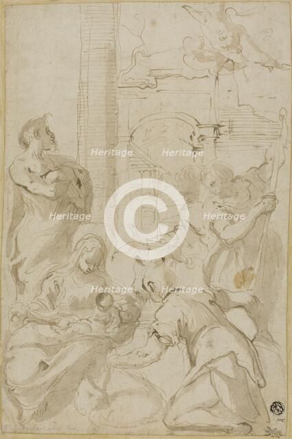 Adoration of the Shepherds, n.d. Creators: Carlo Bononi, Agostino Carracci, Annibale Carracci, Michel Ange Corneille.