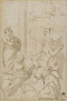 Adoration of the Shepherds, n.d. Creators: Carlo Bononi, Agostino Carracci, Annibale Carracci, Michel Ange Corneille