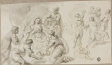 Adoration of the Shepherds; Stoning of Saint Stephen, n.d. Creator: Unknown
