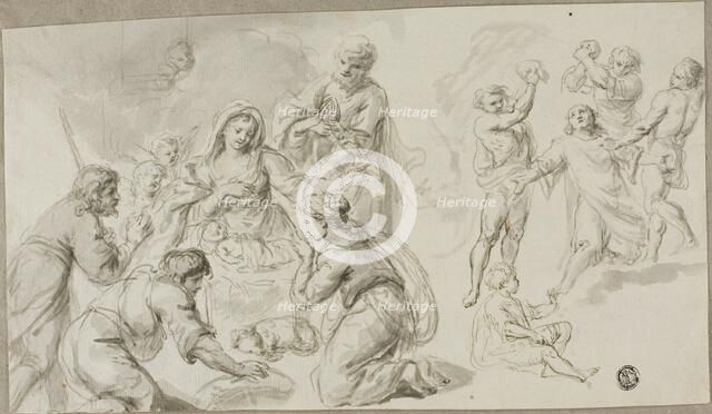 Adoration of the Shepherds; Stoning of Saint Stephen, n.d. Creator: Unknown.