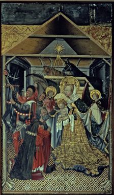 Adoration of the Shepherds table of the Verdu altarpiece by Jaume Ferrer II
