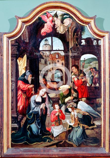 'Adoration of the Shepherds', triptych, late 15th-early 16th century. Artist: Cornelius Engebrechtsz
