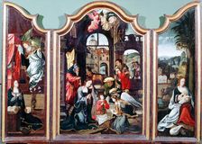 Adoration of the Shepherds triptych, late 15th-early 16th century. Artist: Cornelius Engebrechtsz
