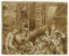 Adoration of the Shepherds: Upper Half, 16th century. Creator: Unknown