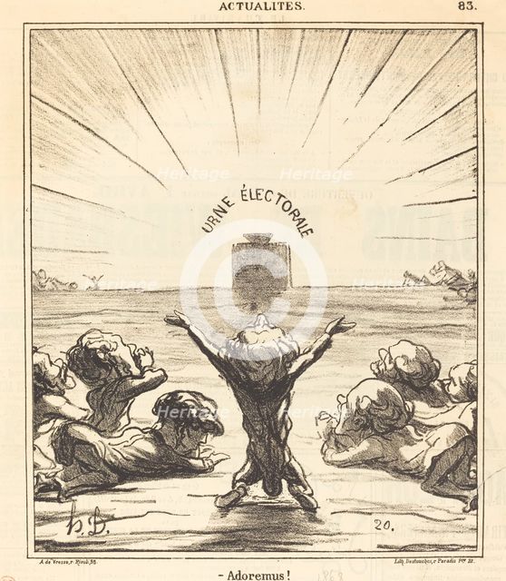 Adoremus!, 1869. Creator: Honore Daumier.