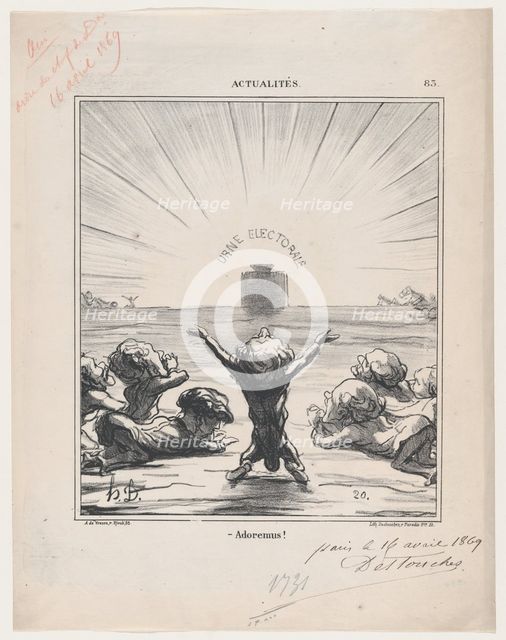 Adoremus!, 1869. Creator: Honore Daumier.