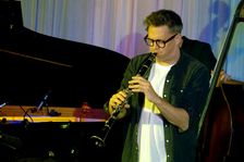 Adrian Cox (Guest), Joe Farnsworth-Sara Hanahan Quartet, Watermill Jazz Club, Dorking, Surrey, 2024 Creator: Brian O'Connor