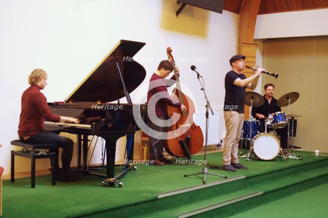 Adrian Cox Simon Read Joe Webb, Adrian Cox Quartet, Loughton Methodist Church, Essex, 28 Sept 2019. Creator: Brian O'Connor.