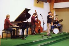 Adrian Cox Simon Read Joe Webb, Adrian Cox Quartet, Loughton Methodist Church, Essex, 28 Sept 2019. Creator: Brian O'Connor