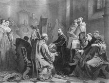 Adrian Willaert (1490-1562) plays a mass before the Doge of Venice, 1854. Creator: Hamman, Edouard Jean Conrad (1819-1888)