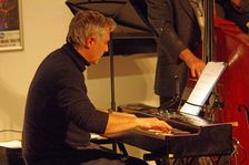 Adrian York, Paul Higgs Quartet, East Grinstead Jazz Club, Chequer Mead Theatre, West Sussex, 2025. Creator: Brian O'Connor