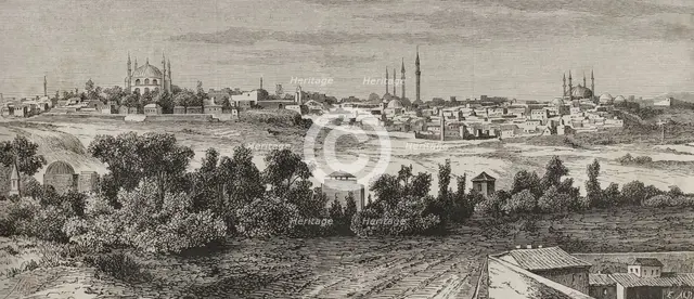 Adrianople (at present, Edirne), capital of the Ottoman Empire from 1369 to 1453, 1878. Creator: Enrique Alba.