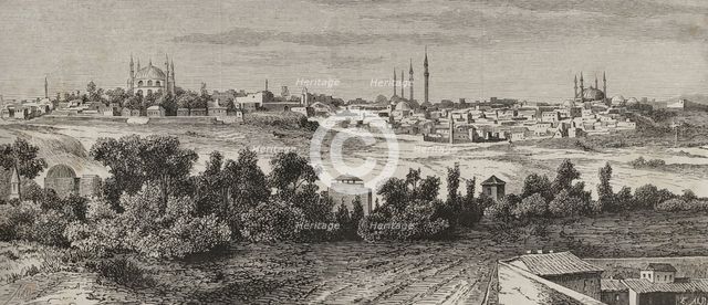 Adrianople (at present, Edirne), capital of the Ottoman Empire from 1369 to 1453, 1878. Creator: Enrique Alba.