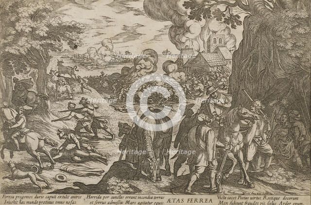 Aetas ferrea. The iron age. From the series "The Four Ages of the World", 1599. Creator: Tempesta; Antonio (1555-1630).