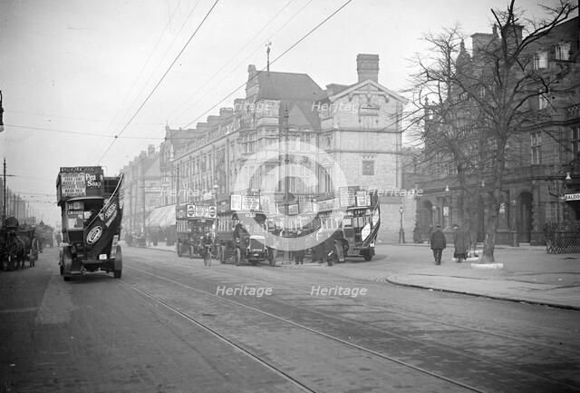 AEC B-type and Daimler MET buses, London. Artist: Bill Brunell.
