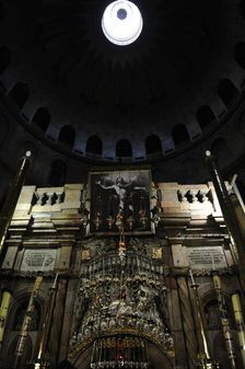 Aedicula, the tomb of Christ at The Holy Sepulchre, Jerusalem, Israel, 2014. Creator: LTL