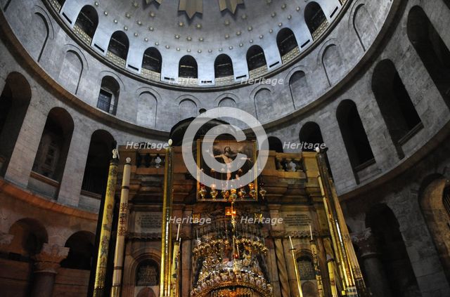 Aedicula, the Tomb of Christ at the Holy Sepulchre, Jerusalem, Israel, 2014. Creator: LTL.
