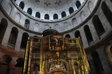 Aedicula, the Tomb of Christ at the Holy Sepulchre, Jerusalem, Israel, 2014. Creator: LTL