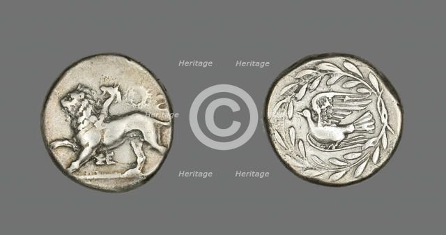Aeginetic Stater (Coin) Depicting a Chimera, 431-400 BCE. Creator: Unknown.