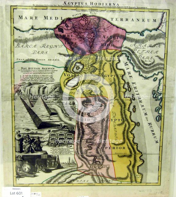 Aegyptus Hodierna, Map of Egypt, ca. 1720. Creator: Johann Baptista Homann.