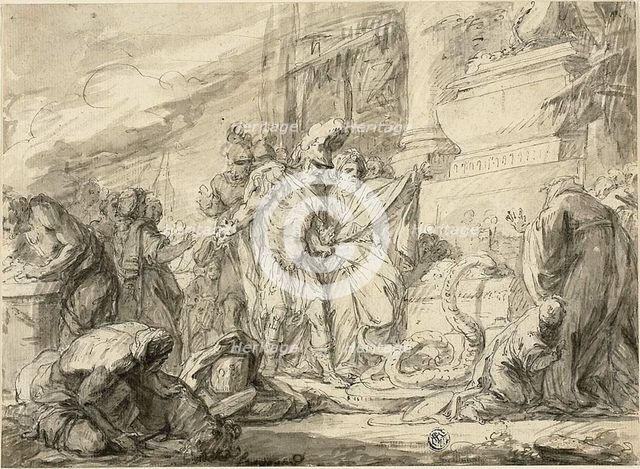 Aeneas at the Tomb of Anchises, n.d. Creator: Nicolas Bernard Lepicie.
